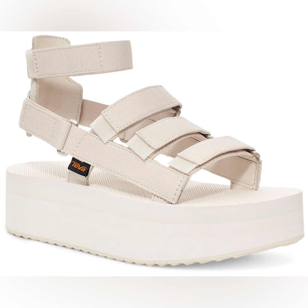 Teva Flatform Mevia Cream Strappy Sandal in Jet Steam Womens Shoe Size 8